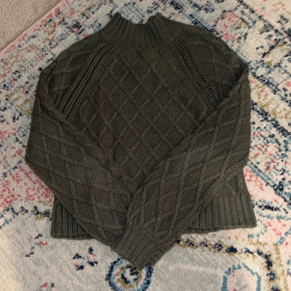 Army Green Mock neck Sweater - Picture 1 of 2